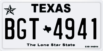 TX license plate BGT4941