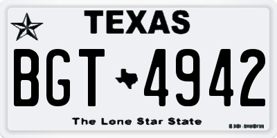 TX license plate BGT4942