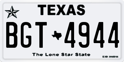 TX license plate BGT4944
