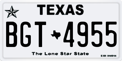 TX license plate BGT4955