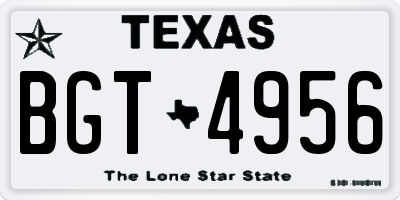 TX license plate BGT4956
