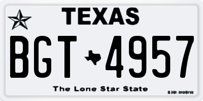 TX license plate BGT4957