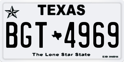 TX license plate BGT4969