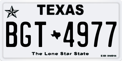 TX license plate BGT4977
