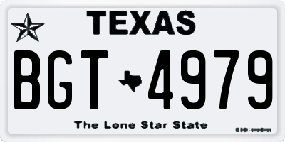 TX license plate BGT4979