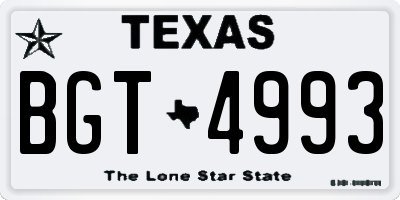 TX license plate BGT4993