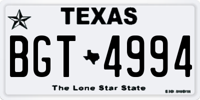 TX license plate BGT4994