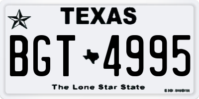 TX license plate BGT4995