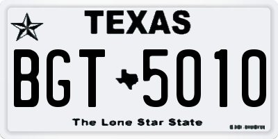 TX license plate BGT5010