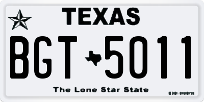 TX license plate BGT5011