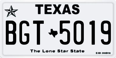 TX license plate BGT5019