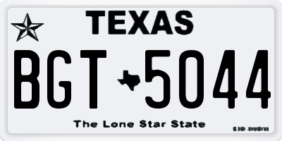 TX license plate BGT5044