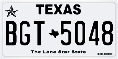 TX license plate BGT5048