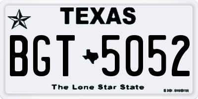 TX license plate BGT5052