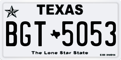 TX license plate BGT5053