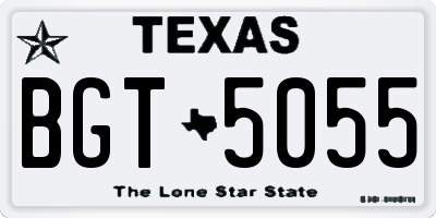 TX license plate BGT5055
