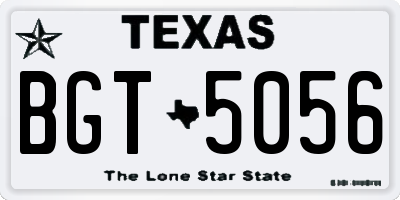 TX license plate BGT5056