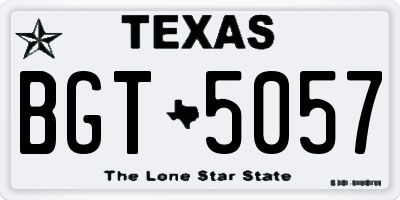 TX license plate BGT5057