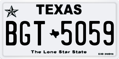 TX license plate BGT5059