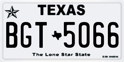TX license plate BGT5066