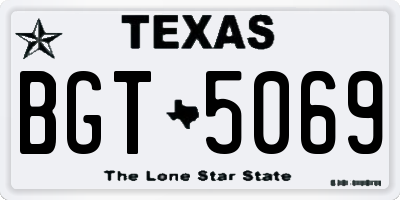TX license plate BGT5069