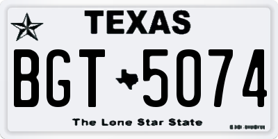 TX license plate BGT5074
