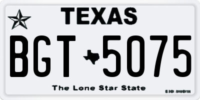 TX license plate BGT5075