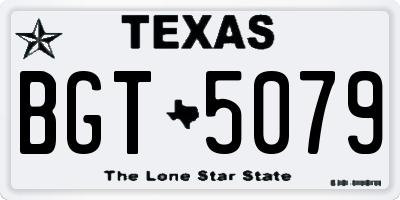 TX license plate BGT5079