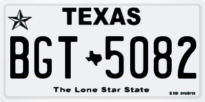 TX license plate BGT5082