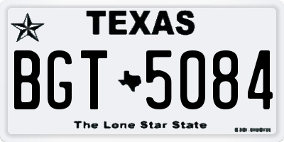 TX license plate BGT5084
