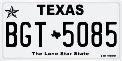 TX license plate BGT5085