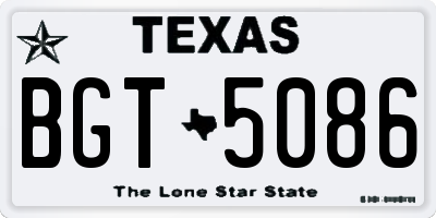 TX license plate BGT5086