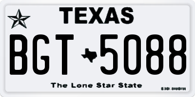 TX license plate BGT5088