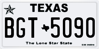 TX license plate BGT5090