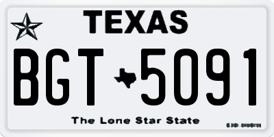 TX license plate BGT5091