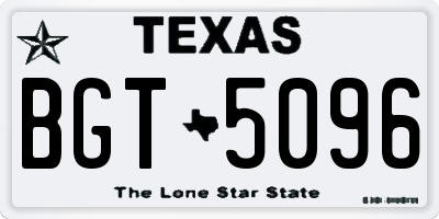 TX license plate BGT5096