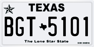 TX license plate BGT5101