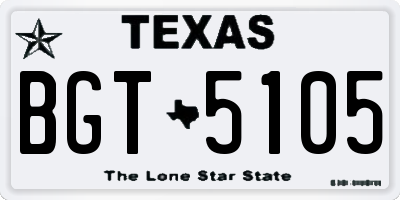 TX license plate BGT5105