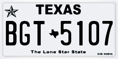 TX license plate BGT5107