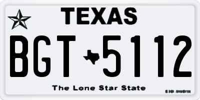 TX license plate BGT5112