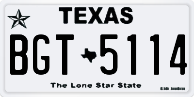 TX license plate BGT5114