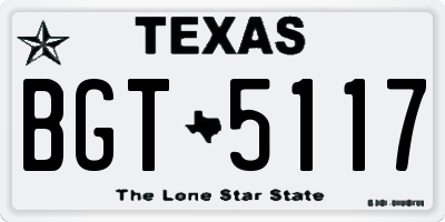 TX license plate BGT5117