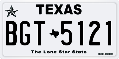 TX license plate BGT5121