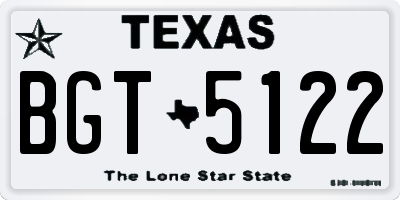 TX license plate BGT5122