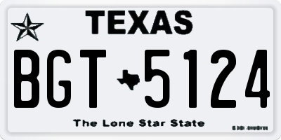 TX license plate BGT5124