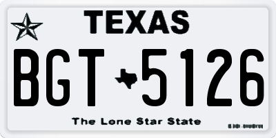 TX license plate BGT5126