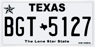 TX license plate BGT5127