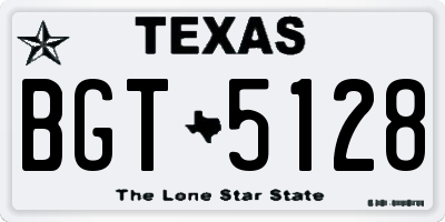 TX license plate BGT5128