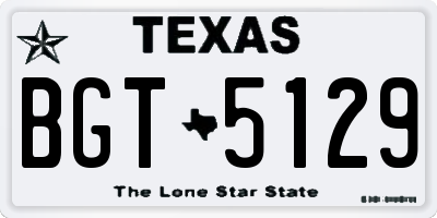 TX license plate BGT5129