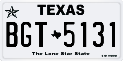 TX license plate BGT5131